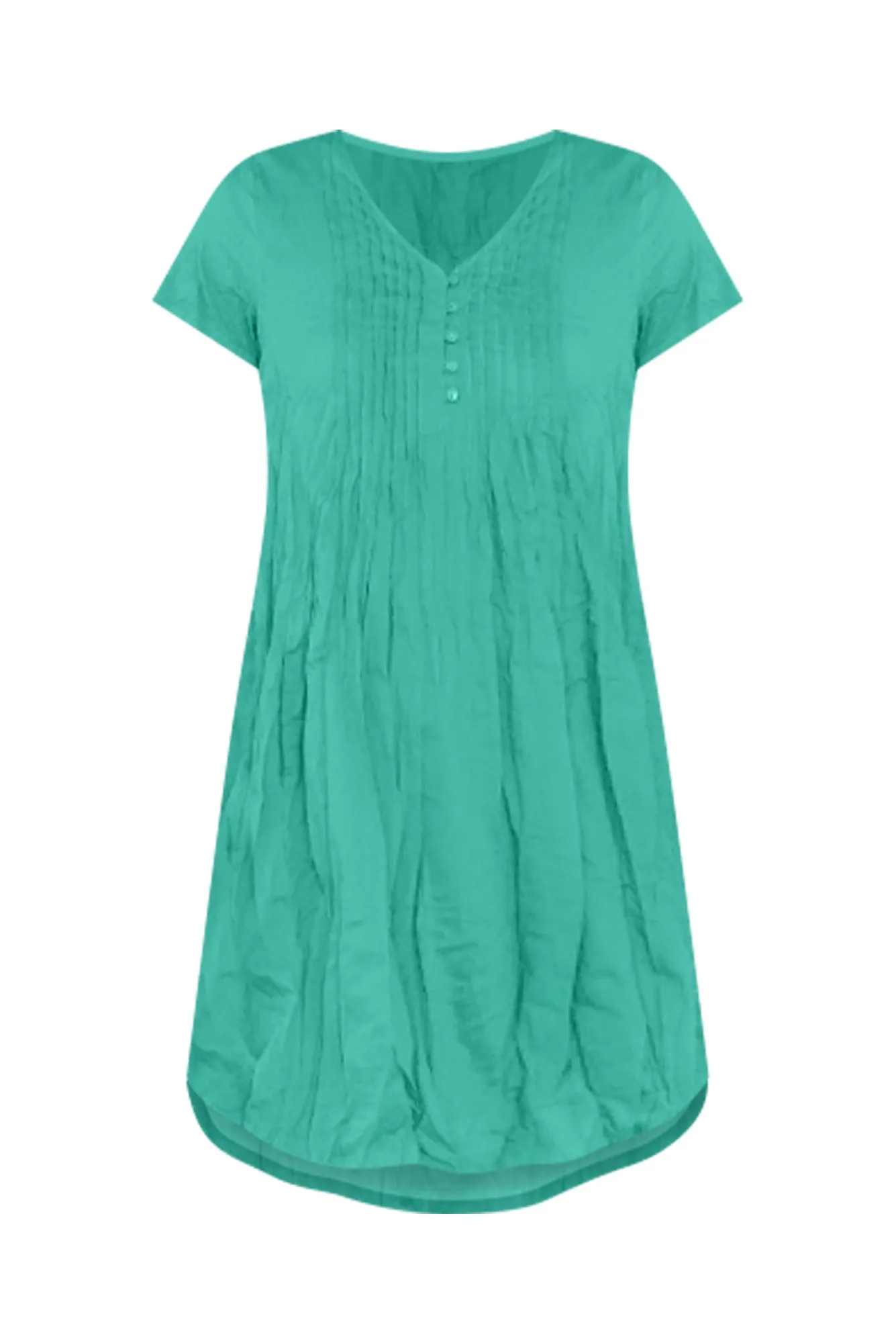 Sabina Green Crinkle Cotton Dress