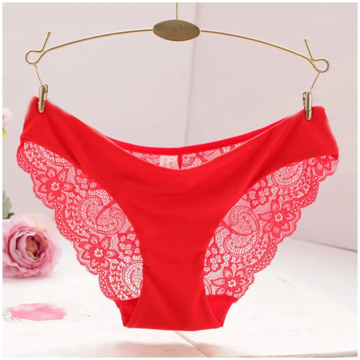 Seamless Lace Low Waist Cotton Panties