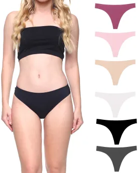 Seamless No-Show Thong Panties(6 Pack)