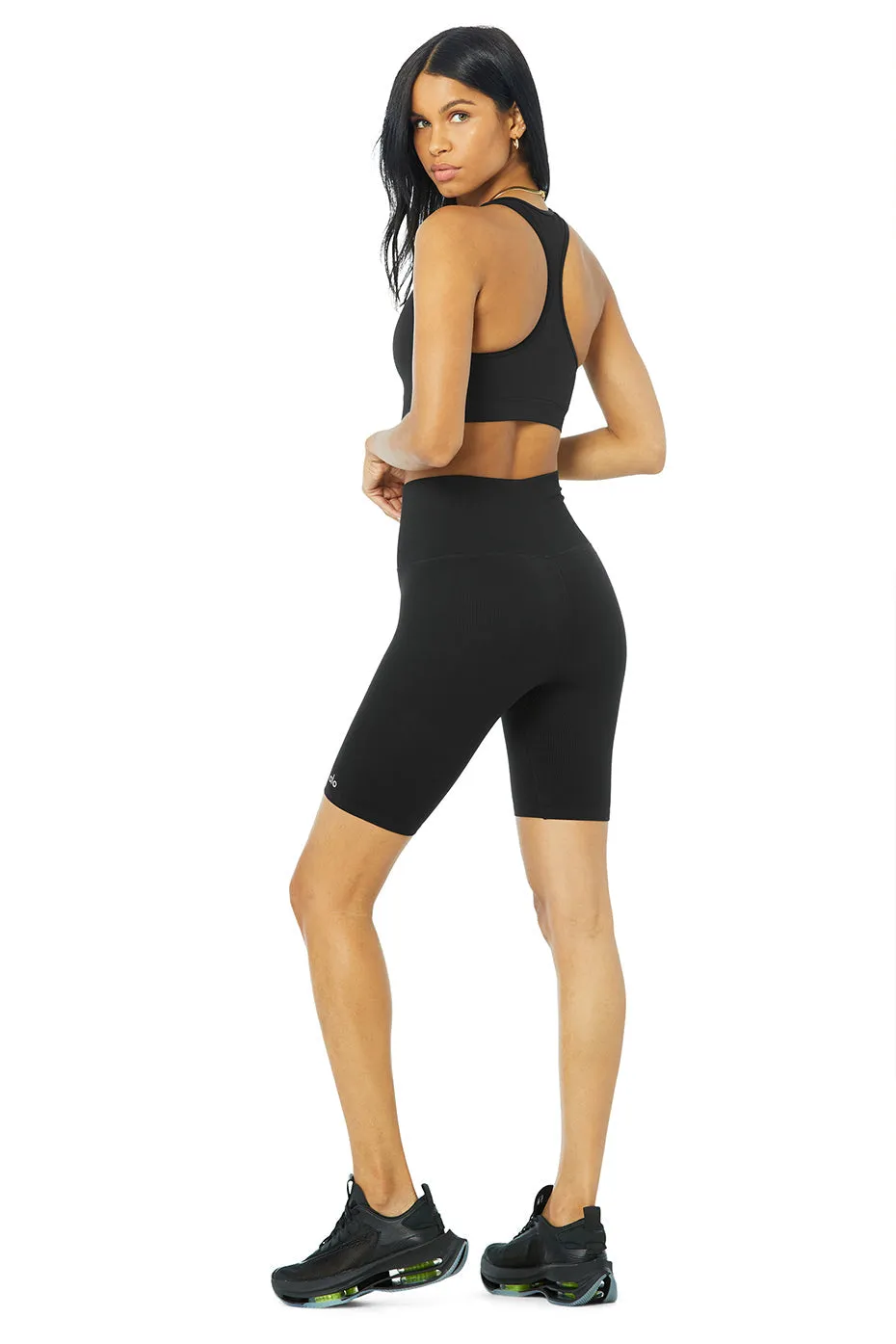 Seamless Ribbed Bra & 7" Seamless High-Waist Ribbed Biker Short Set