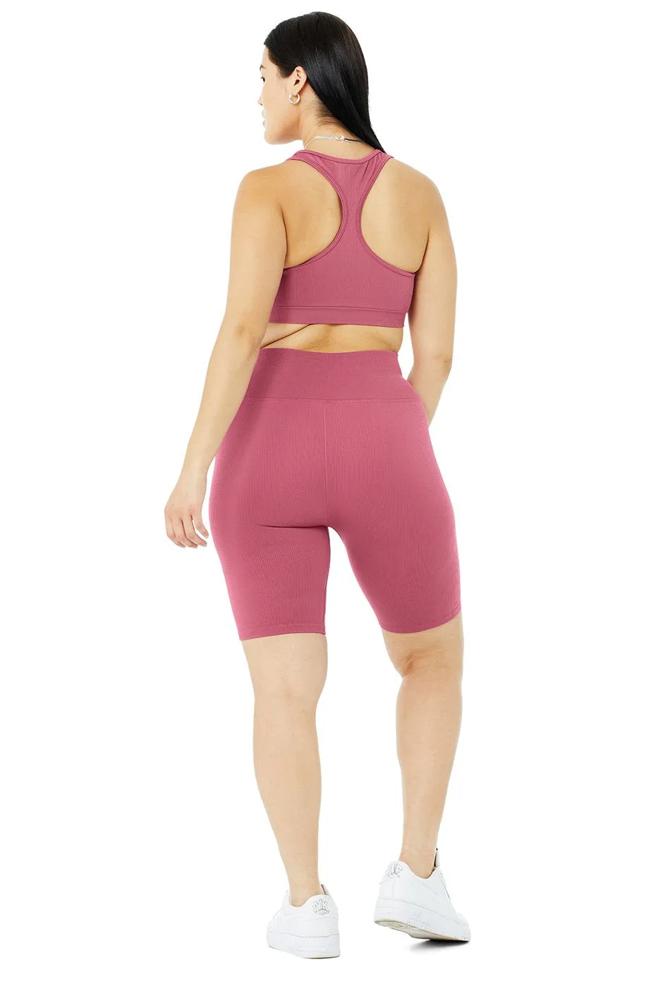 Seamless Ribbed Bra & 7" Seamless High-Waist Ribbed Biker Short Set