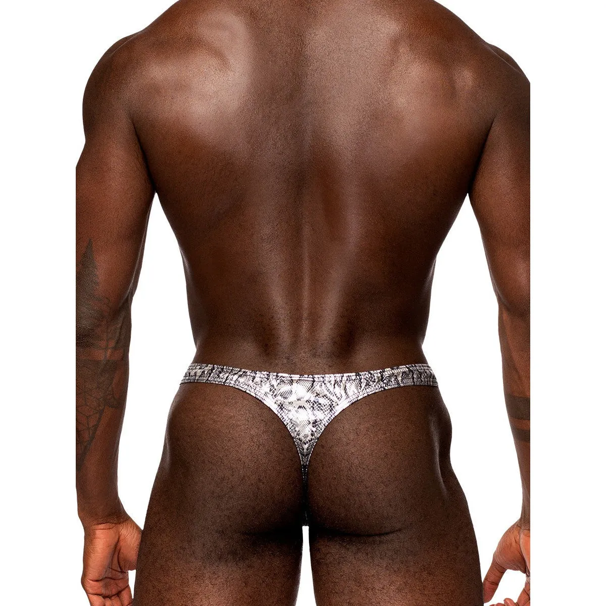 Snaked - Criss Cross Thong - Small/medium - Silver/black