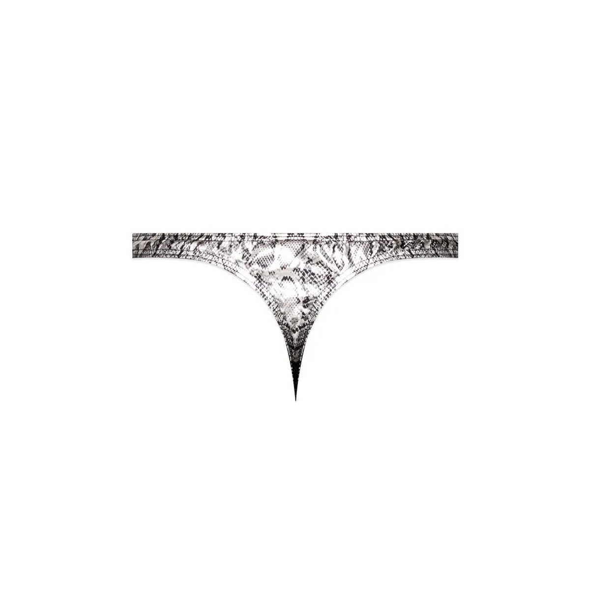 Snaked - Criss Cross Thong - Small/medium - Silver/black