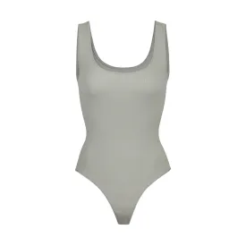 STRETCH RIB SCOOP TANK BODYSUIT | SEA HAZE