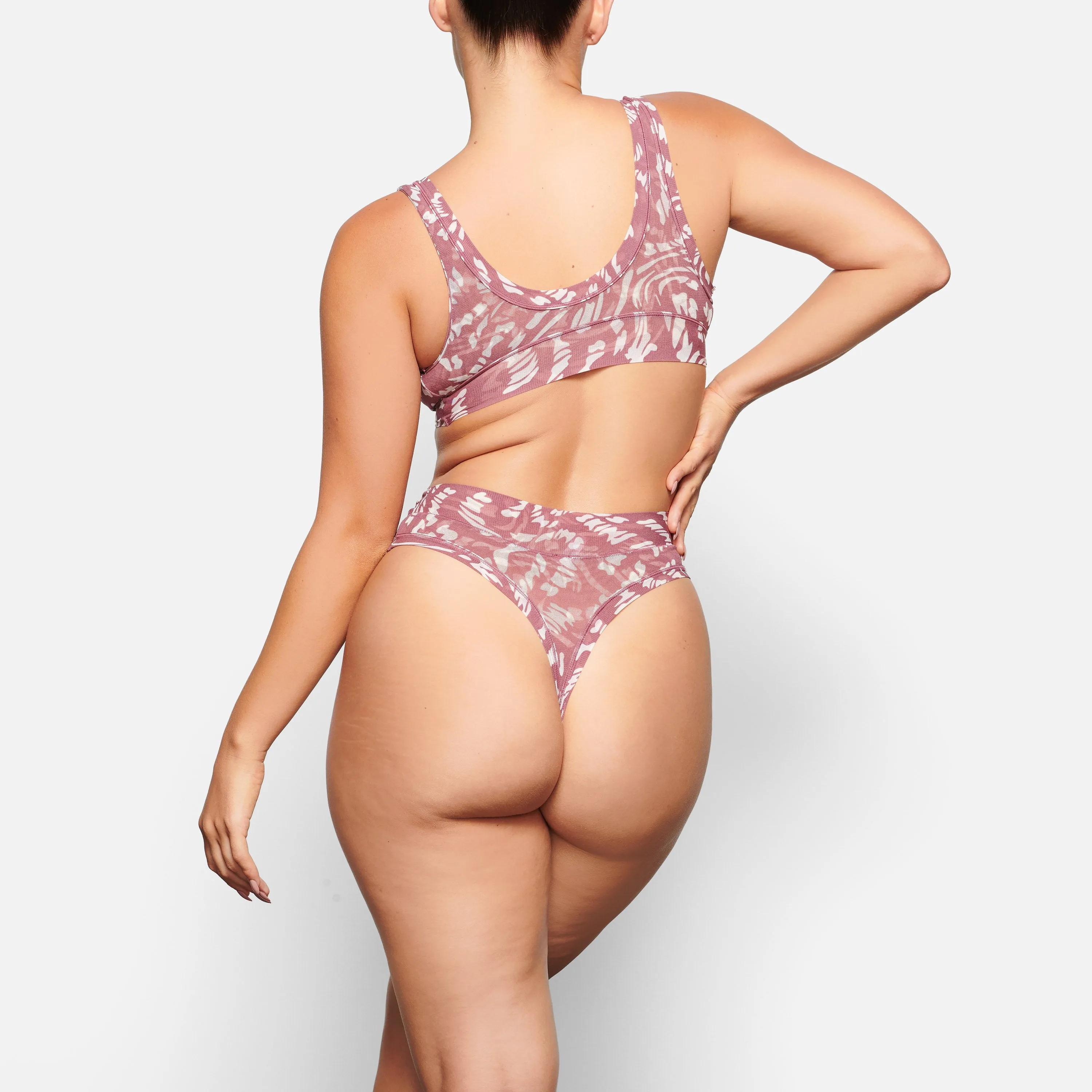 SUMMER MESH THONG | RASPBERRY SWIRL