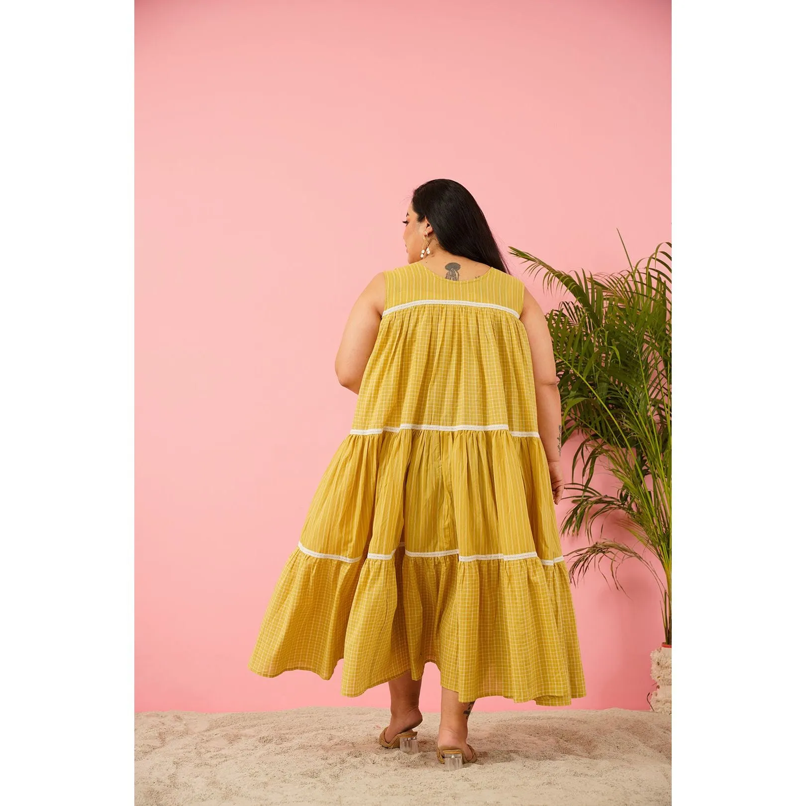 Summer Style Yellow Cotton Dress