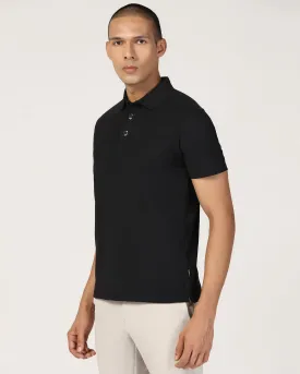 TechPro Polo Black Solid T-Shirt - Carol