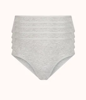 The Cotton Brief 5-Pack: Heather Gray