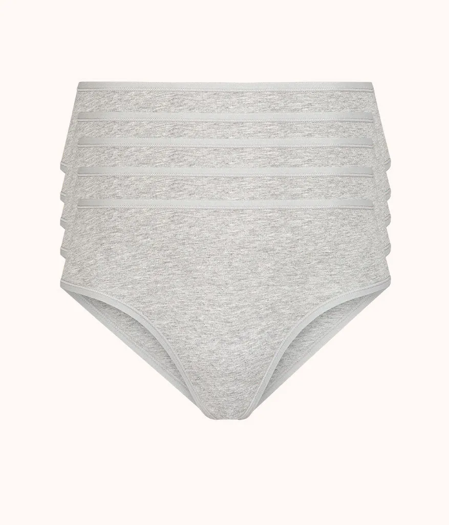 The Cotton Brief 5-Pack: Heather Gray