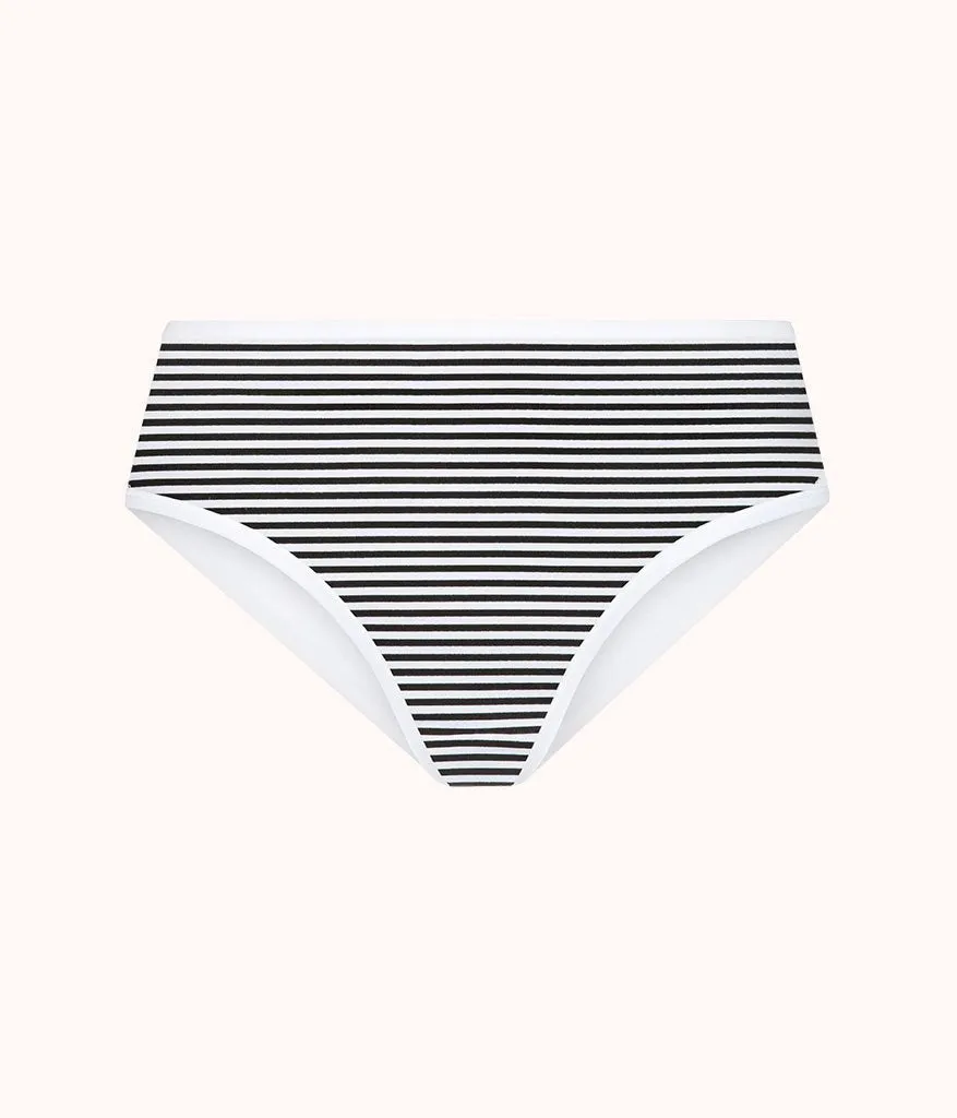 The Cotton Brief: Black/White Mini Stripe