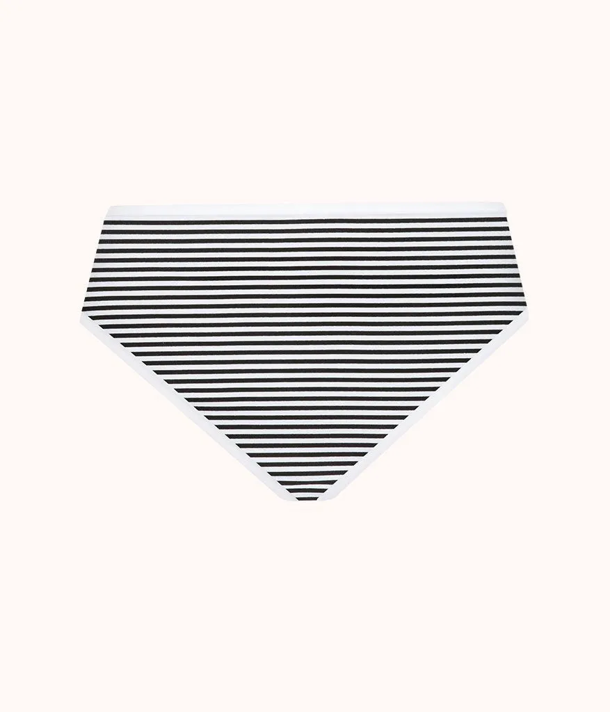 The Cotton Brief: Black/White Mini Stripe