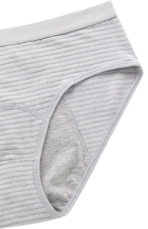 Women Breathable Striped Cotton Panties