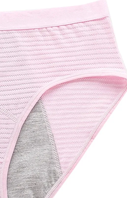 Women Breathable Striped Cotton Panties