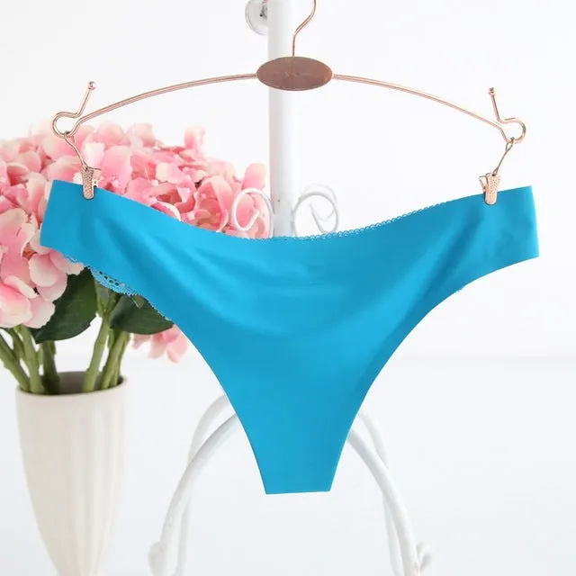 Women Lace Silk G String Sexy Lady Underwear Thongs Panties Underwear Transparent Breathable