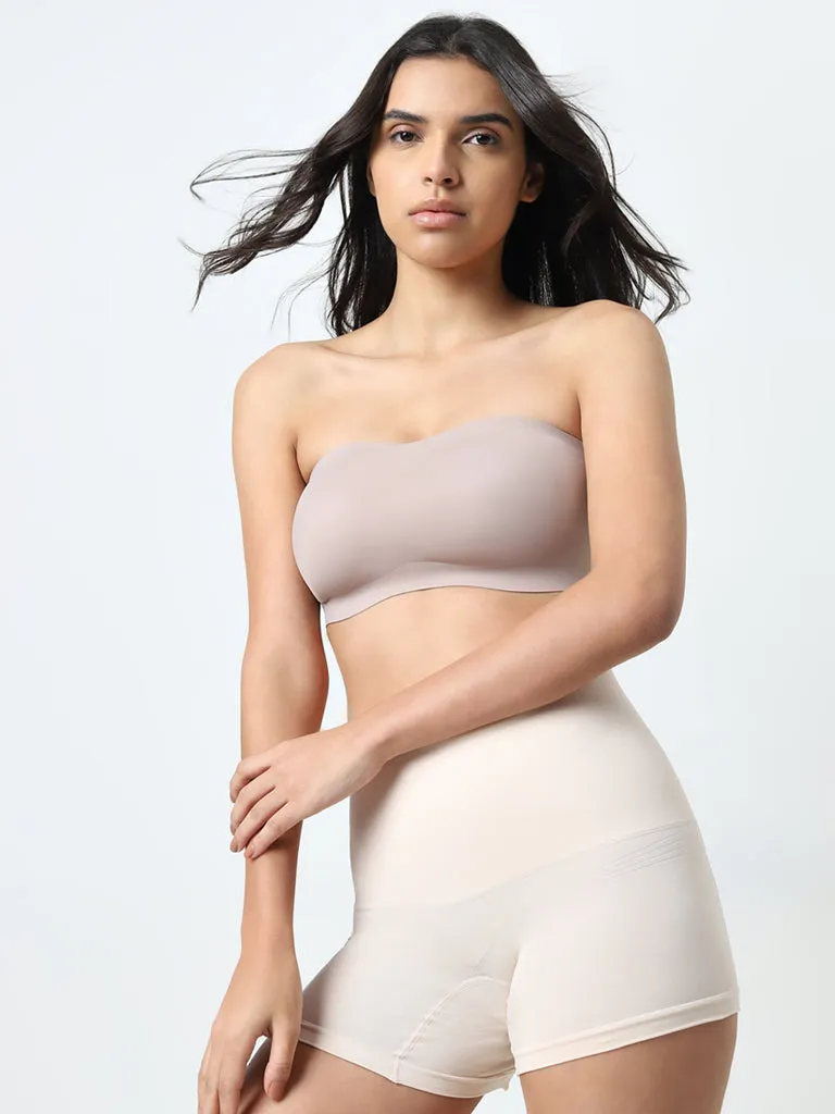 Wunderlove Beige Padded Invisible Super grip Strapless Bra